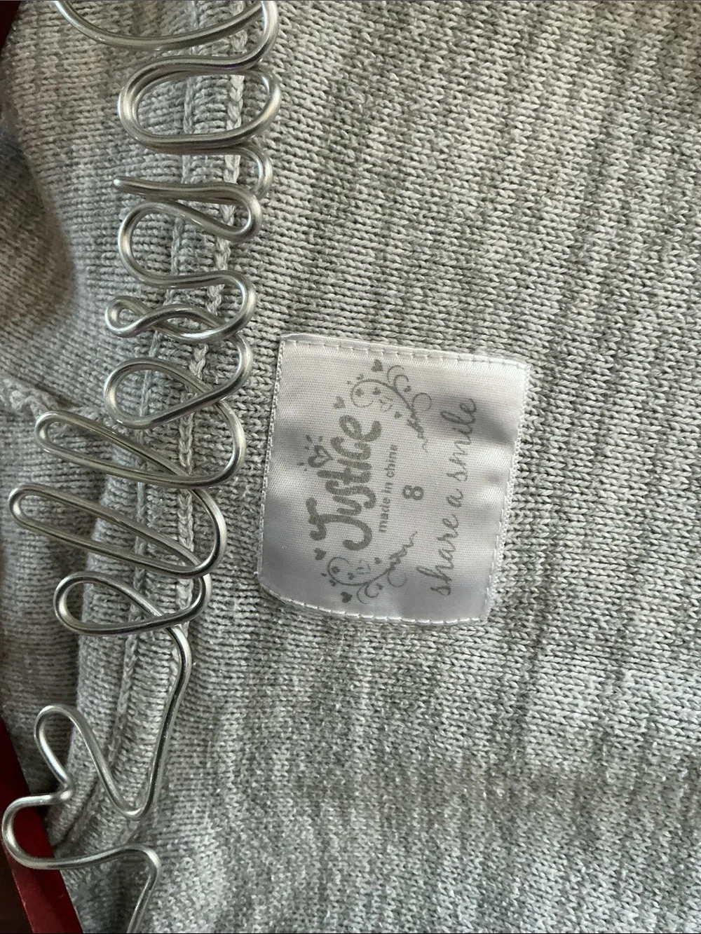 Justice Light Gray Short-Sleeve Hooded Cardigan